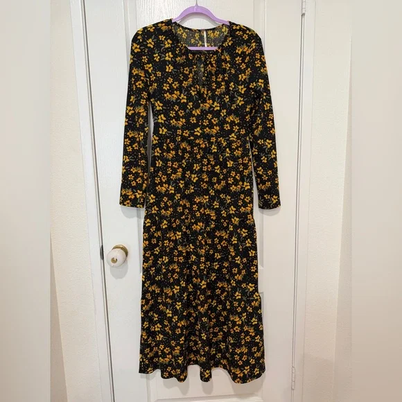 Free People Tiers of Joy Prairie Maxi Dress Floral Boho Cottagecore Medium - Picture 1 of 10